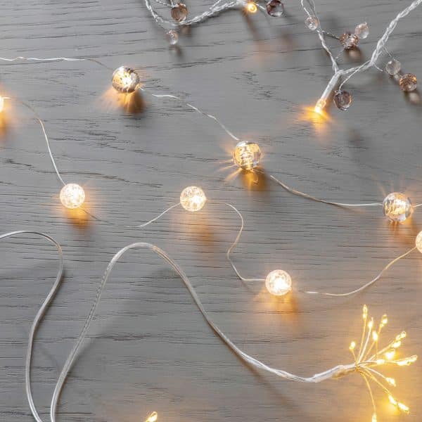  20 LED String Lights with Clear Beads
